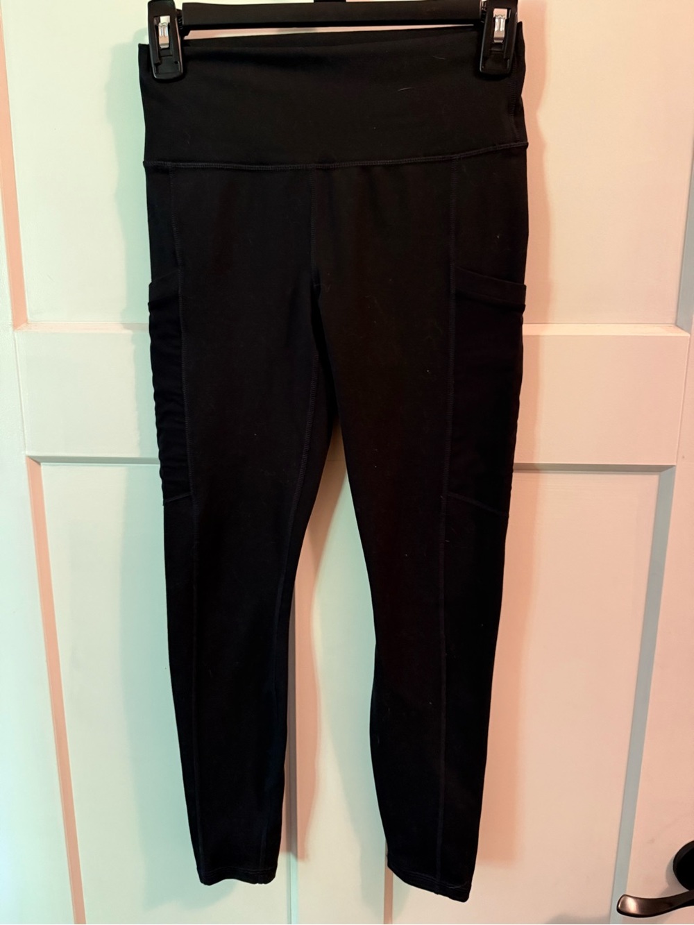 Fabletics Black High-Waist Leggings with Side Pockets